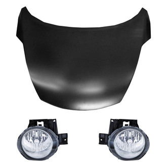 Replace® - 3-Piece Kit (Driver and Passenger Side Headlights, Hood Panel) (CAPA Certified)
