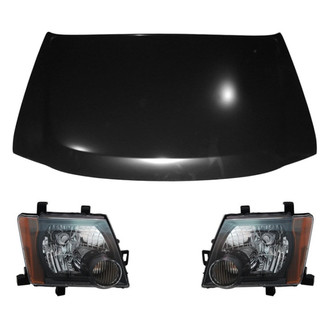 Replace® - 3-Piece Kit (Driver and Passenger Side Headlights, Hood Panel)