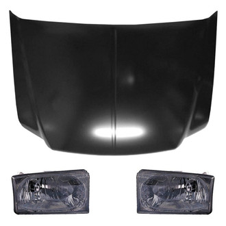 Replace® - 3-Piece Kit (Driver and Passenger Side Headlights, Hood Panel)