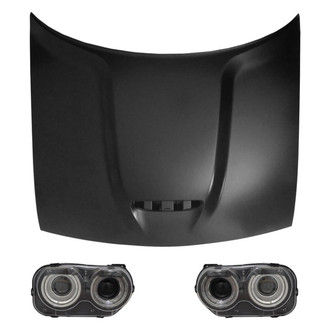 Replace® - 3-Piece Kit (Driver and Passenger Side Headlights, Hood Panel)