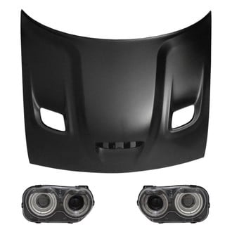 Replace® - 3-Piece Kit (Driver and Passenger Side Headlights, Hood Panel) (CAPA Certified)