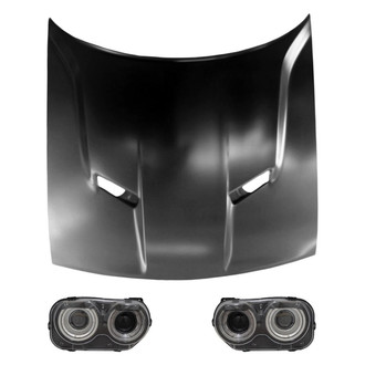 Replace® - 3-Piece Kit (Driver and Passenger Side Headlights, Hood Panel) (CAPA Certified)