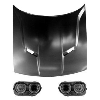 Replace® - 3-Piece Kit (Driver and Passenger Side Headlights, Hood Panel) (CAPA Certified)