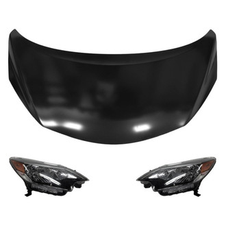 Replace® - 3-Piece Kit (Driver and Passenger Side Headlights, Hood Panel) (CAPA Certified)