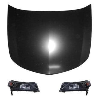 Replace® - 3-Piece Kit (Driver and Passenger Side Headlights, Hood Panel) (CAPA Certified)