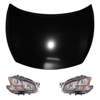 Replace® - 3-Piece Kit (Driver and Passenger Side Headlights, Hood Panel) (CAPA Certified)