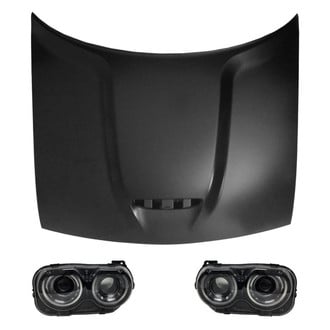 Replace® - 3-Piece Kit (Driver and Passenger Side Headlights, Hood Panel) (CAPA Certified)