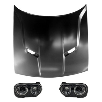Replace® - 3-Piece Kit (Driver and Passenger Side Headlights, Hood Panel) (CAPA Certified)