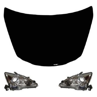 Replace® - 3-Piece Kit (Driver and Passenger Side Headlights, Hood Panel) (CAPA Certified)