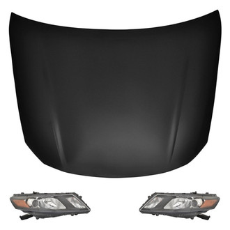 Replace® - 3-Piece Kit (Driver and Passenger Side Headlights, Hood Panel) (CAPA Certified)