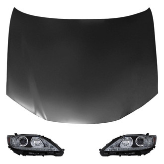 Replace® - 3-Piece Kit (Driver and Passenger Side Headlights, Hood Panel) (CAPA Certified)