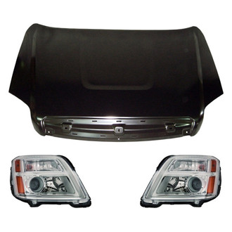 Replace® - 3-Piece Kit (Driver and Passenger Side Headlights, Hood Panel) (CAPA Certified)