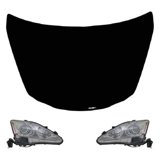 Replace® - 3-Piece Kit (Driver and Passenger Side Headlights, Hood Panel) (CAPA Certified)