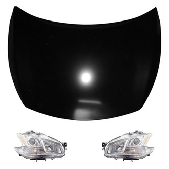 Replace® - 3-Piece Kit (Driver and Passenger Side Headlights, Hood Panel)
