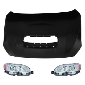 Replace® - 3-Piece Kit (Driver and Passenger Side Headlights, Hood Panel) (CAPA Certified)