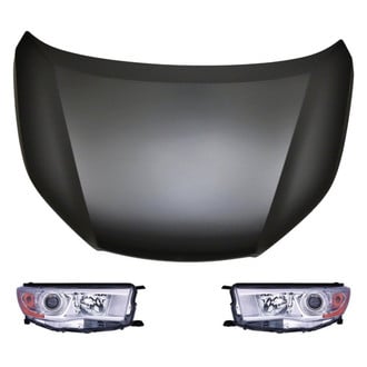 Replace® - 3-Piece Kit (Driver and Passenger Side Headlights, Hood Panel) (CAPA Certified)