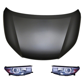 Replace® - 3-Piece Kit (Driver and Passenger Side Headlights, Hood Panel) (CAPA Certified)