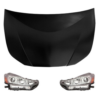 Replace® - 3-Piece Kit (Driver and Passenger Side Headlights, Hood Panel) (CAPA Certified)