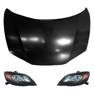 Replace® - 3-Piece Kit (Driver and Passenger Side Headlights, Hood Panel) (CAPA Certified)