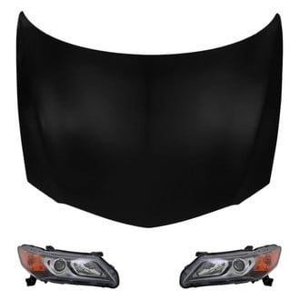 Replace® - 3-Piece Kit (Driver and Passenger Side Headlights, Hood Panel) (CAPA Certified)