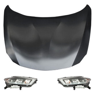 Replace® - 3-Piece Kit (Driver and Passenger Side Headlights, Hood Panel)