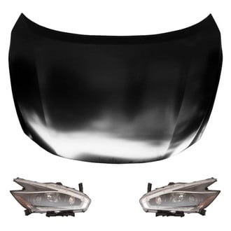 Replace® - 3-Piece Kit (Driver and Passenger Side Headlights, Hood Panel) (CAPA Certified)