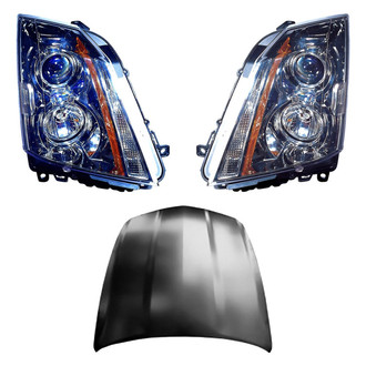 Replace® - 3-Piece Kit (Driver and Passenger Side Headlights, Hood Panel) (CAPA Certified)