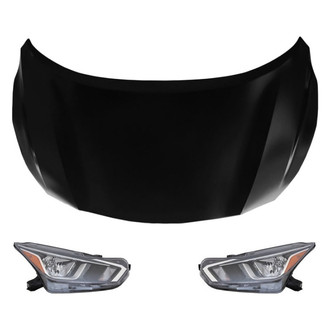 Replace® - 3-Piece Kit (Driver and Passenger Side Headlights, Hood Panel) (CAPA Certified)