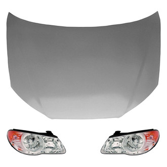 Replace® - 3-Piece Kit (Driver and Passenger Side Headlights, Hood Panel) (CAPA Certified)