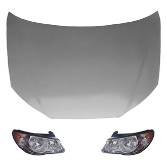 Replace® - 3-Piece Kit (Driver and Passenger Side Headlights, Hood Panel)