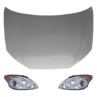 Replace® - 3-Piece Kit (Driver and Passenger Side Headlights, Hood Panel) (CAPA Certified)