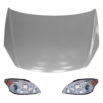 Replace® - 3-Piece Kit (Driver and Passenger Side Headlights, Hood Panel) (CAPA Certified)