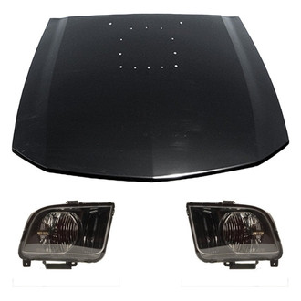 Replace® - 3-Piece Kit (Driver and Passenger Side Headlights, Hood Panel) (CAPA Certified)