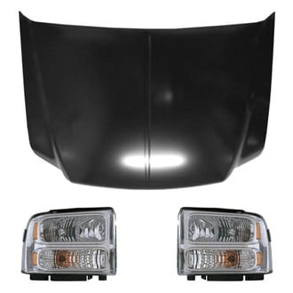 Replace® - 3-Piece Kit (Driver and Passenger Side Headlights, Hood Panel) (CAPA Certified)