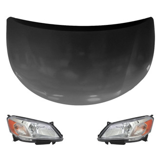 Replace® - 3-Piece Kit (Driver and Passenger Side Headlights, Hood Panel) (CAPA Certified)