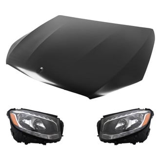 Replace® BNDL-215290 - 3-Piece Kit (Driver and Passenger Side Headlights, Hood Panel) (CAPA Certified)