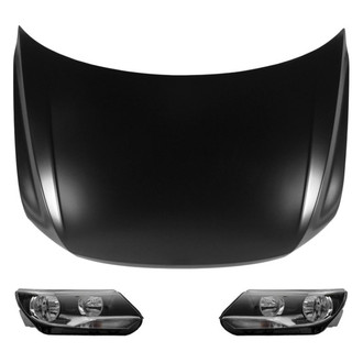 Replace® - 3-Piece Kit (Driver and Passenger Side Headlights, Hood Panel) (CAPA Certified)
