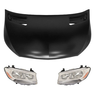 Replace® - 3-Piece Kit (Driver and Passenger Side Headlights, Hood Panel)