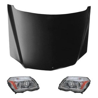 Replace® - 3-Piece Kit (Driver and Passenger Side Headlights, Hood Panel) (CAPA Certified)