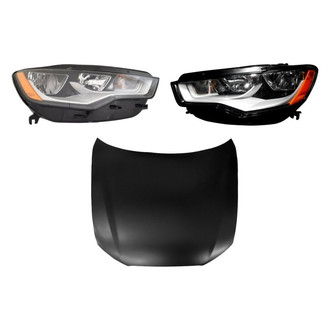 Replace® - 3-Piece Kit (Driver and Passenger Side Headlights, Hood Panel) (CAPA Certified)
