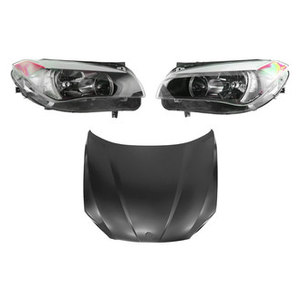 Replace® - 3-Piece Kit (Driver and Passenger Side Headlights, Hood Panel) (CAPA Certified)