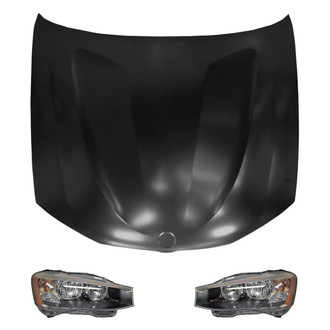 Replace® - 3-Piece Kit (Driver and Passenger Side Headlights, Hood Panel) (CAPA Certified)