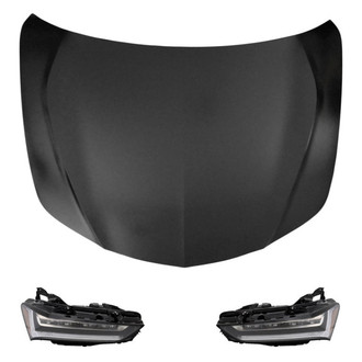 Replace® - 3-Piece Kit (Driver and Passenger Side Headlights, Hood Panel)