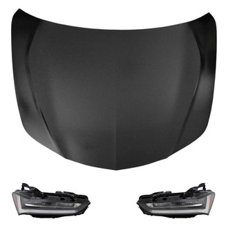 Replace® - 3-Piece Kit (Driver and Passenger Side Headlights, Hood Panel) (CAPA Certified)
