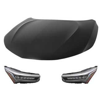 Replace® - 3-Piece Kit (Driver and Passenger Side Headlights, Hood Panel) (CAPA Certified)