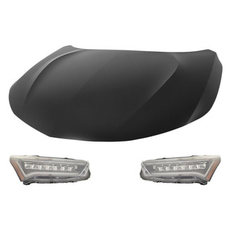 Replace® - 3-Piece Kit (Driver and Passenger Side Headlights, Hood Panel) (CAPA Certified)