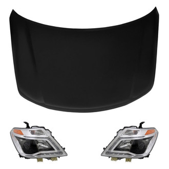 Replace® - 3-Piece Kit (Driver and Passenger Side Headlights, Hood Panel)