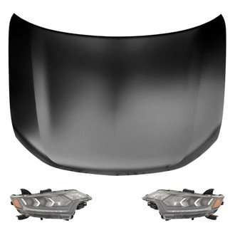 Replace® - 3-Piece Kit (Driver and Passenger Side Headlights, Hood Panel) (CAPA Certified)