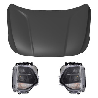 Replace® - 3-Piece Kit (Driver and Passenger Side Headlights, Hood Panel) (CAPA Certified)