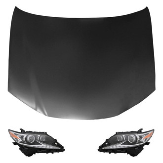 Replace® - 3-Piece Kit (Driver and Passenger Side Headlights, Hood Panel) (CAPA Certified)